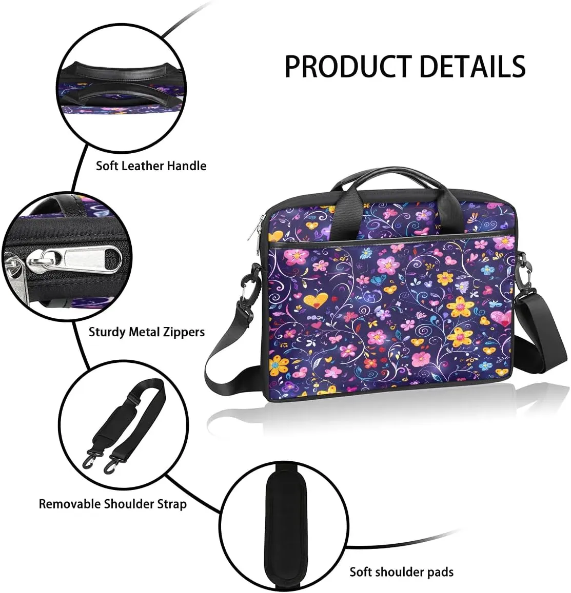 Laptop Shoulder Bag for 13-15 Inch Waterproof Laptop Sleeve Case Bag Slim Computer Carry Case Computer Cases for Laptops