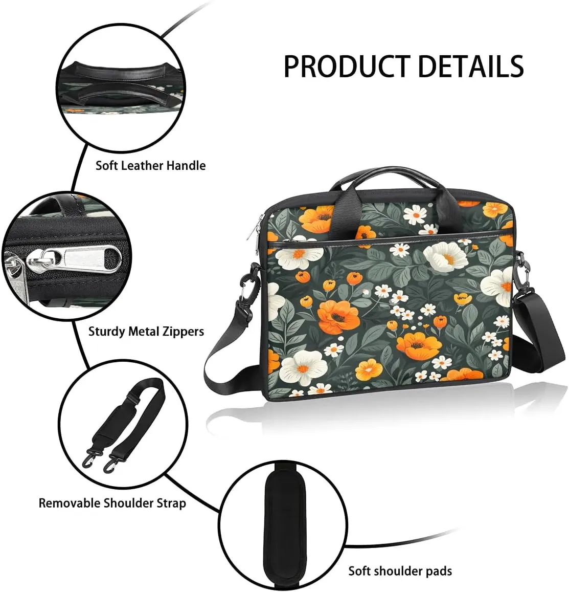 Laptop Shoulder Bag for 13-15 Inch Waterproof Laptop Sleeve Case Bag Slim Computer Carry Case Computer Cases for Laptops