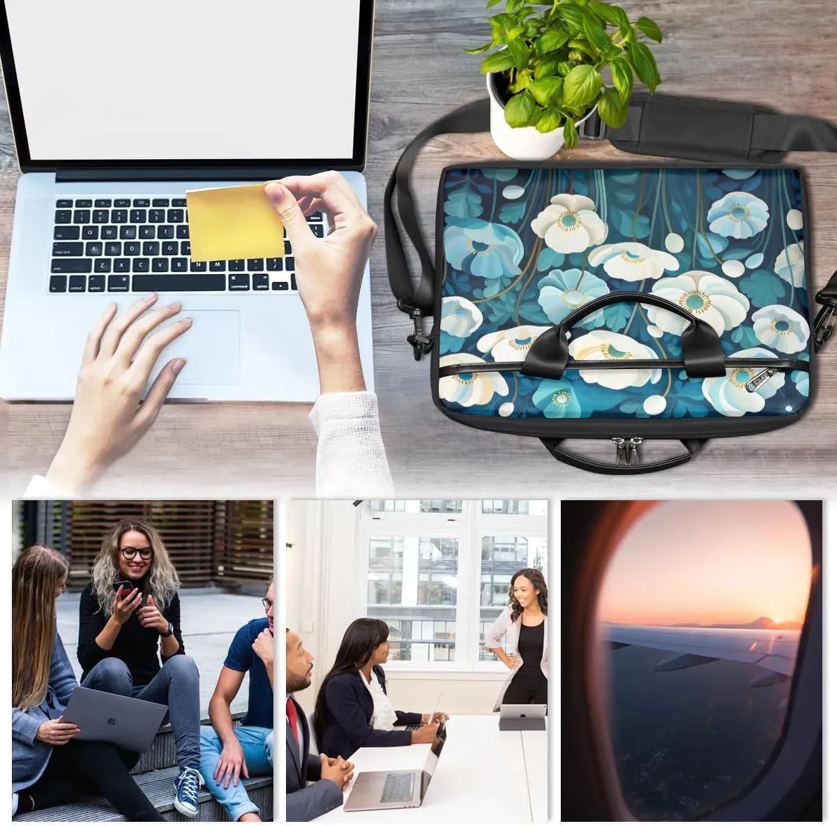 Laptop Shoulder Bag for 13-15 Inch Waterproof Laptop Sleeve Case Bag Slim Computer Carry Case Computer Cases for Laptops