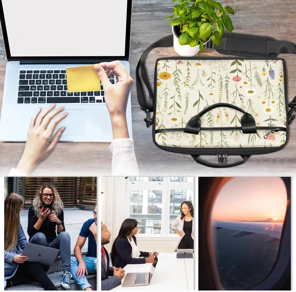 Laptop Shoulder Bag for 13-15 Inch Waterproof Laptop Sleeve Case Bag Slim Computer Carry Case Computer Cases for Laptops