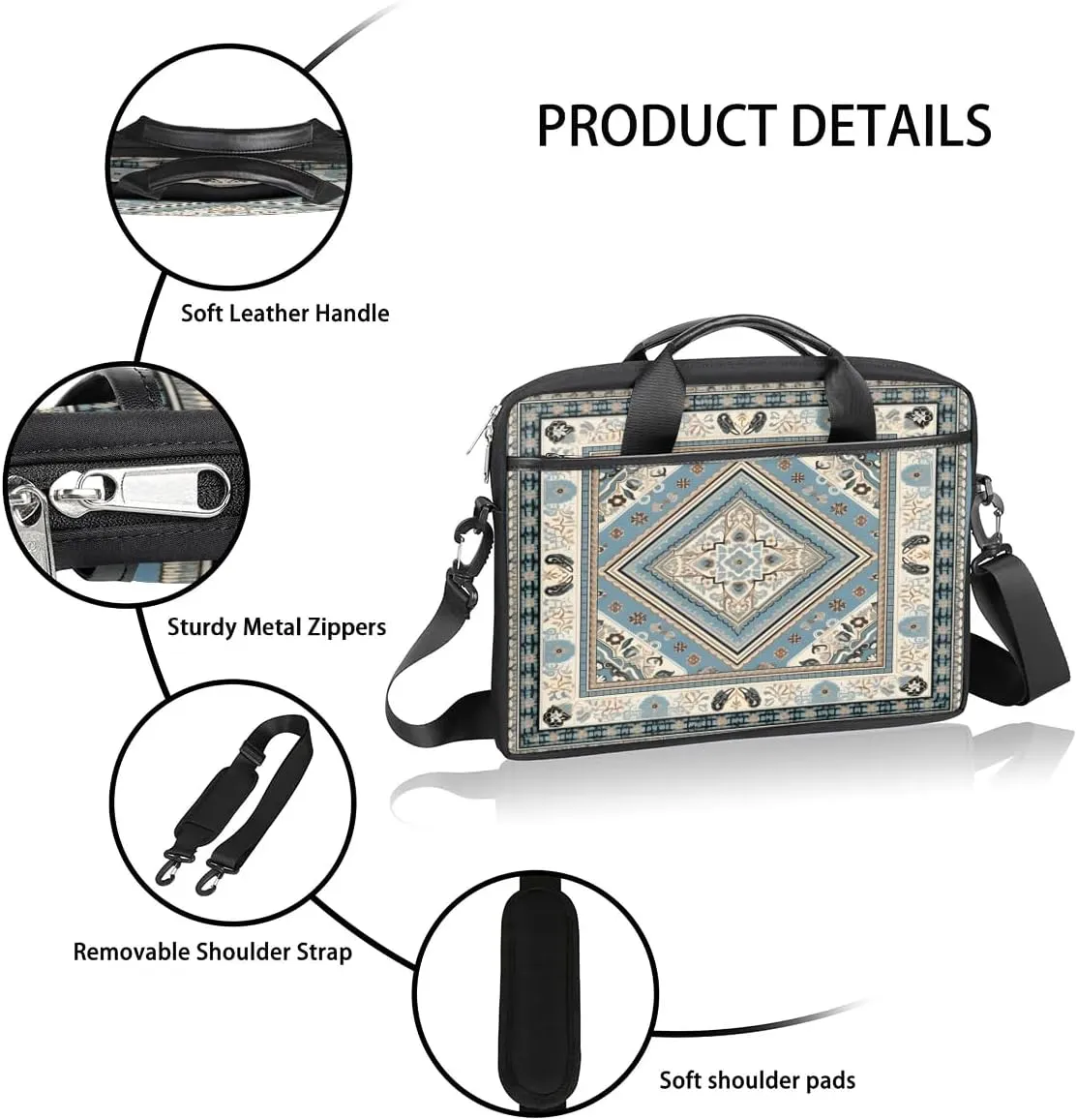 Laptop Shoulder Bag for 13-15 Inch Waterproof Laptop Sleeve Case Bag Slim Computer Carry Case Computer Cases for Laptops