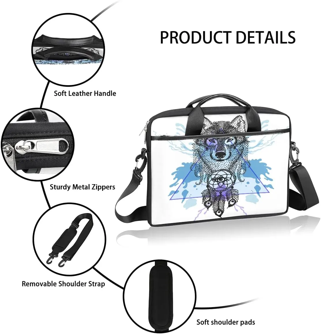 Laptop Shoulder Bag for 13-15 Inch Waterproof Laptop Sleeve Case Bag Slim Computer Carry Case Computer Cases for Laptops