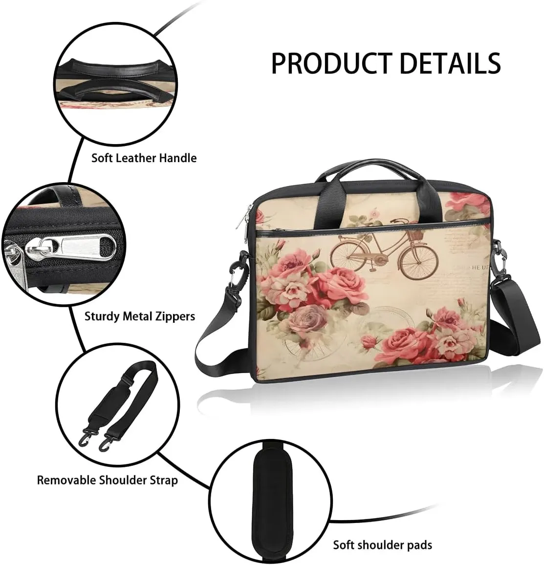 Laptop Shoulder Bag for 13-15 Inch Waterproof Laptop Sleeve Case Bag Slim Computer Carry Case Computer Cases for Laptops