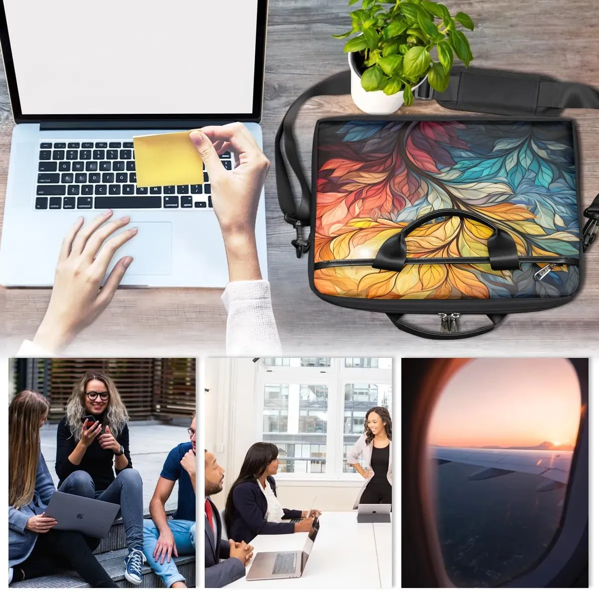 Laptop Shoulder Bag for 13-15 Inch Waterproof Laptop Sleeve Case Bag Slim Computer Carry Case Computer Cases for Laptops