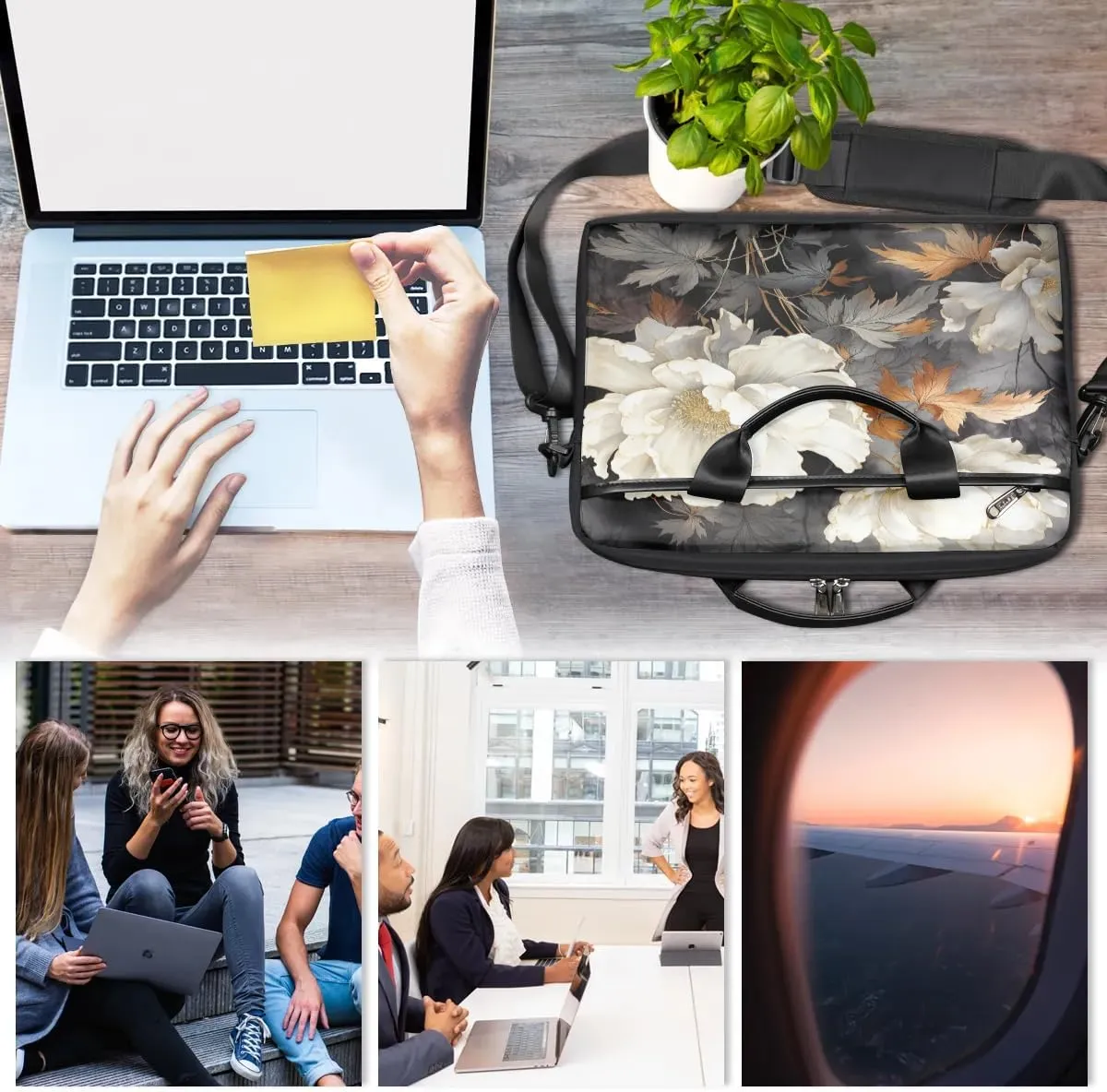 Laptop Shoulder Bag for 13-15 Inch Waterproof Laptop Sleeve Case Bag Slim Computer Carry Case Computer Cases for Laptops