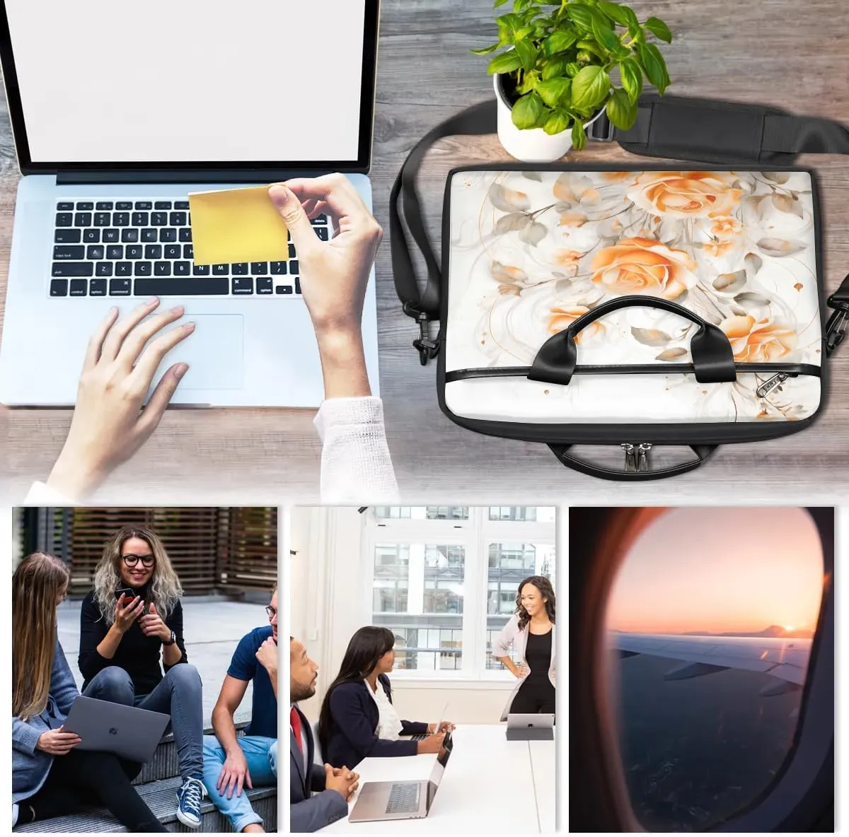 Laptop Shoulder Bag for 13-15 Inch Waterproof Laptop Sleeve Case Bag Slim Computer Carry Case Computer Cases for Laptops