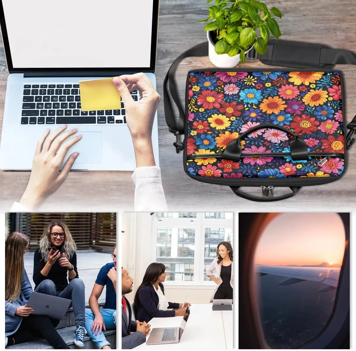 Laptop Shoulder Bag for 13-15 Inch Waterproof Laptop Sleeve Case Bag Slim Computer Carry Case Computer Cases for Laptops