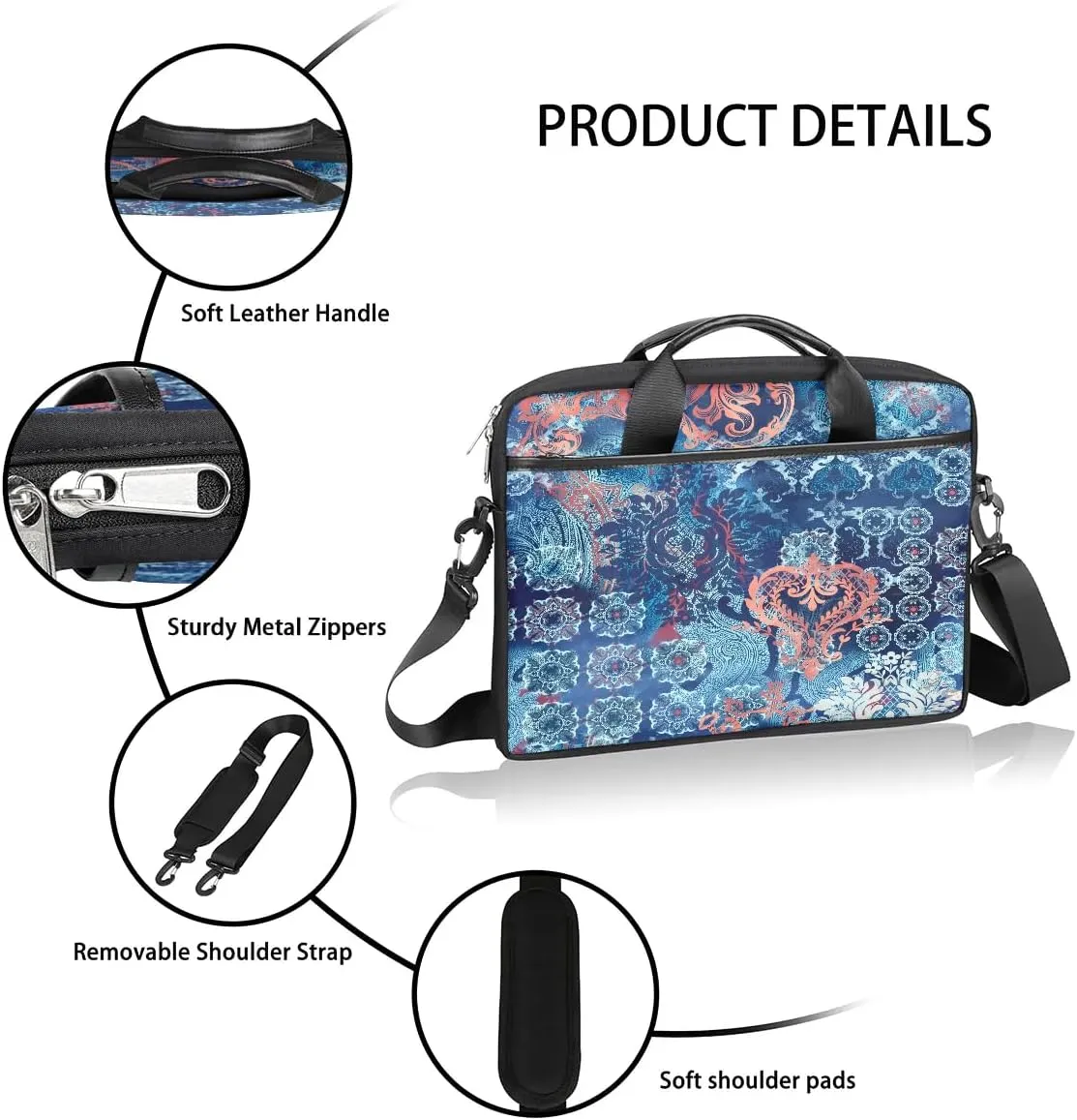 Laptop Shoulder Bag for 13-15 Inch Waterproof Laptop Sleeve Case Bag Slim Computer Carry Case Computer Cases for Laptops