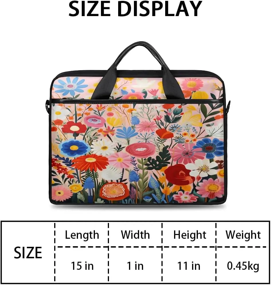 Laptop Shoulder Bag for 13-15 Inch Waterproof Laptop Sleeve Case Bag Slim Computer Carry Case Computer Cases for Laptops