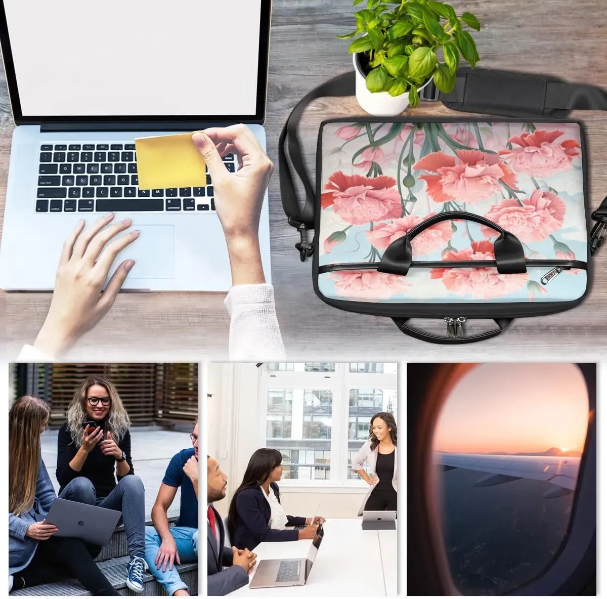 Laptop Shoulder Bag for 13-15 Inch Waterproof Laptop Sleeve Case Bag Slim Computer Carry Case Computer Cases for Laptops