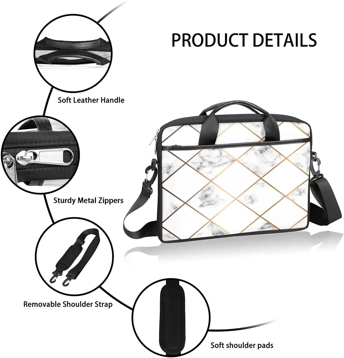 Laptop Shoulder Bag for 13-15 Inch Waterproof Laptop Sleeve Case Bag Slim Computer Carry Case Computer Cases for Laptops
