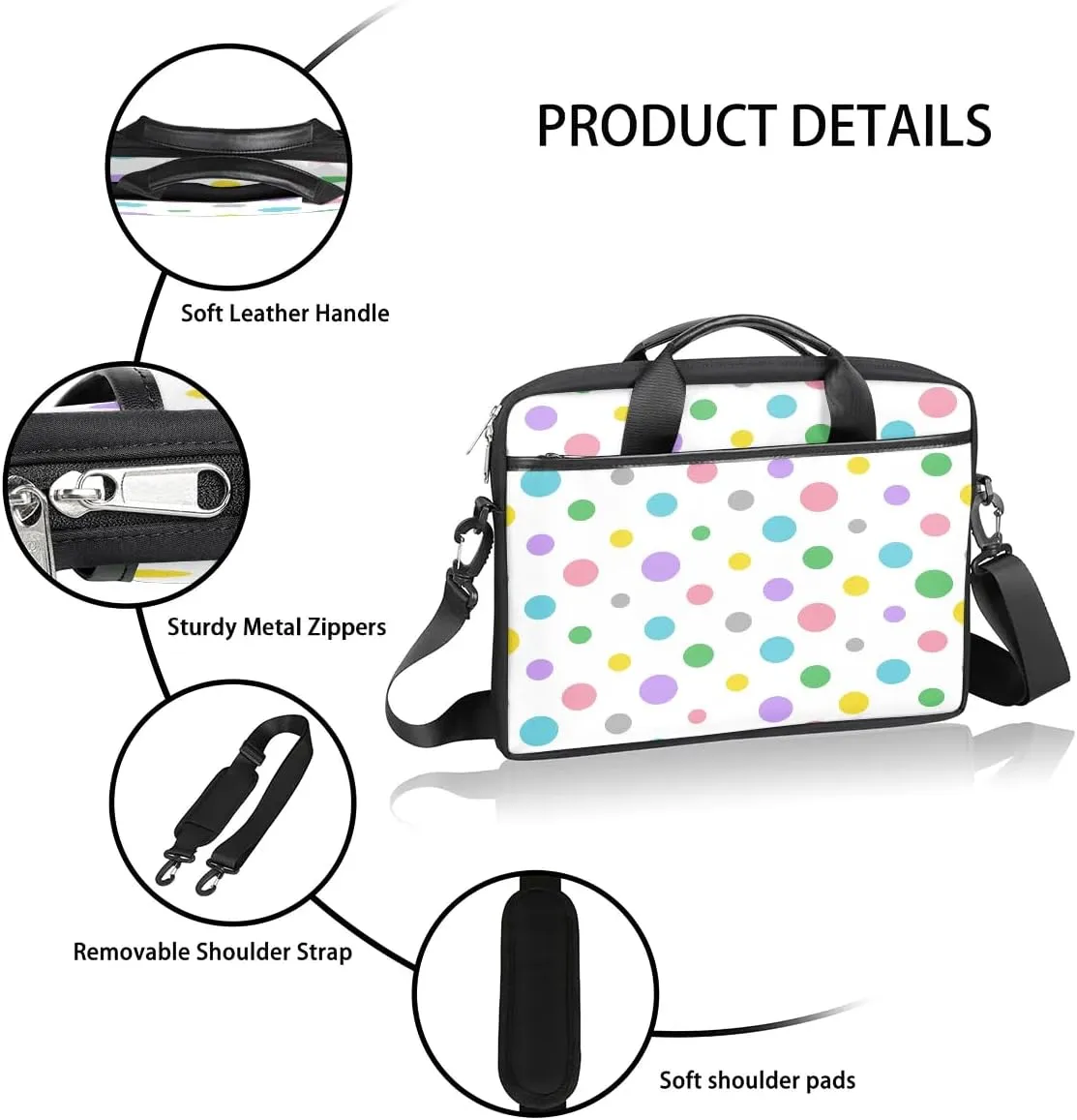 Laptop Shoulder Bag for 13-15 Inch Waterproof Laptop Sleeve Case Bag Slim Computer Carry Case Computer Cases for Laptops