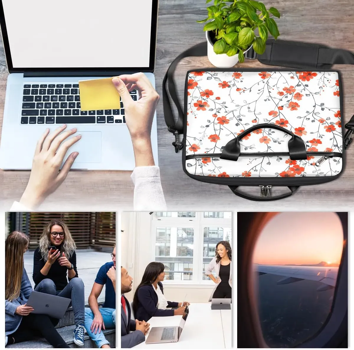 Laptop Shoulder Bag for 13-15 Inch Waterproof Laptop Sleeve Case Bag Slim Computer Carry Case Computer Cases for Laptops