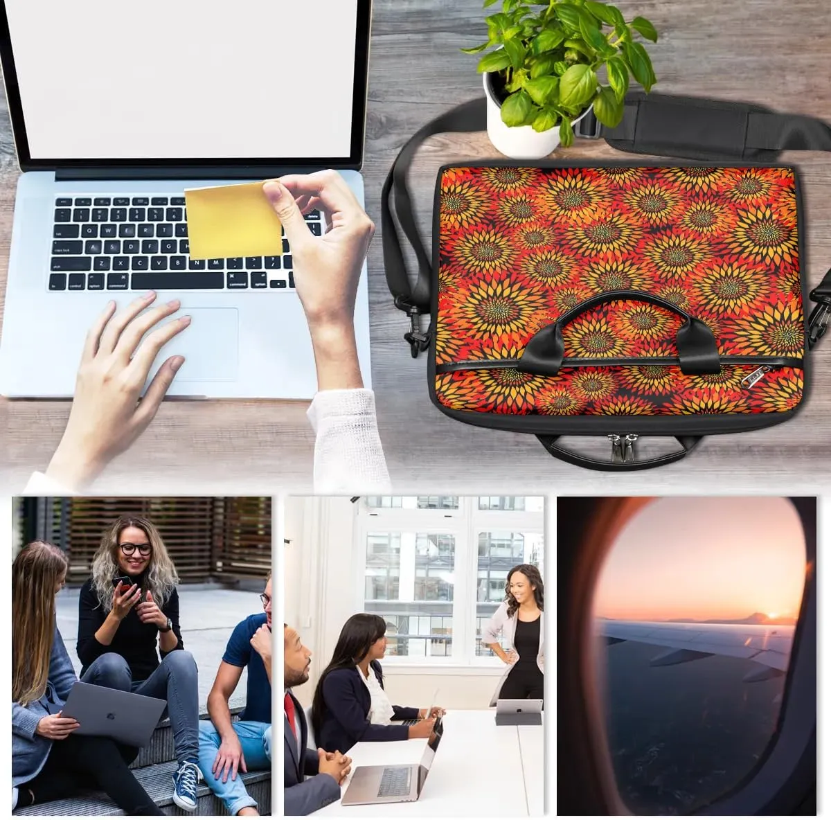 Laptop Shoulder Bag for 13-15 Inch Waterproof Laptop Sleeve Case Bag Slim Computer Carry Case Computer Cases for Laptops