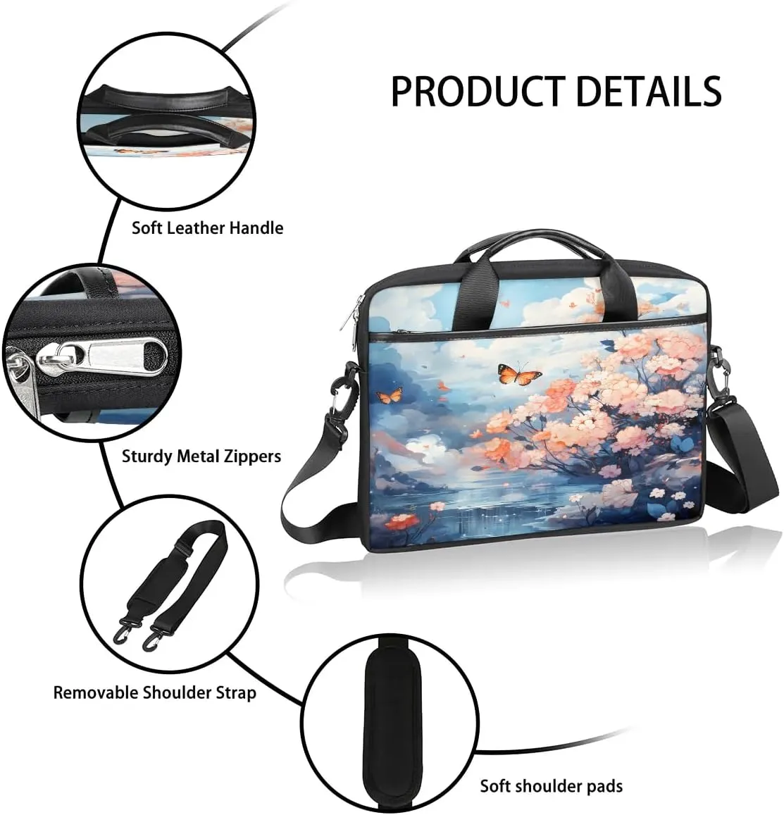 Laptop Shoulder Bag for 13-15 Inch Waterproof Laptop Sleeve Case Bag Slim Computer Carry Case Computer Cases for Laptops