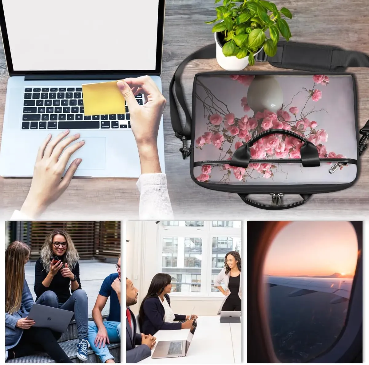 Laptop Shoulder Bag for 13-15 Inch Waterproof Laptop Sleeve Case Bag Slim Computer Carry Case Computer Cases for Laptops