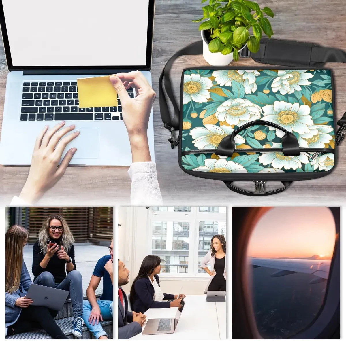 Laptop Shoulder Bag for 13-15 Inch Waterproof Laptop Sleeve Case Bag Slim Computer Carry Case Computer Cases for Laptops