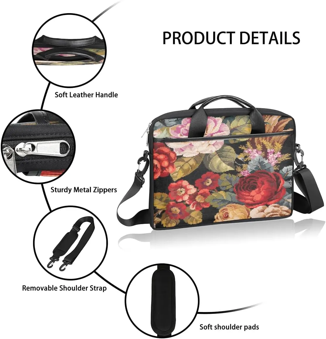 Laptop Shoulder Bag for 13-15 Inch Waterproof Laptop Sleeve Case Bag Slim Computer Carry Case Computer Cases for Laptops