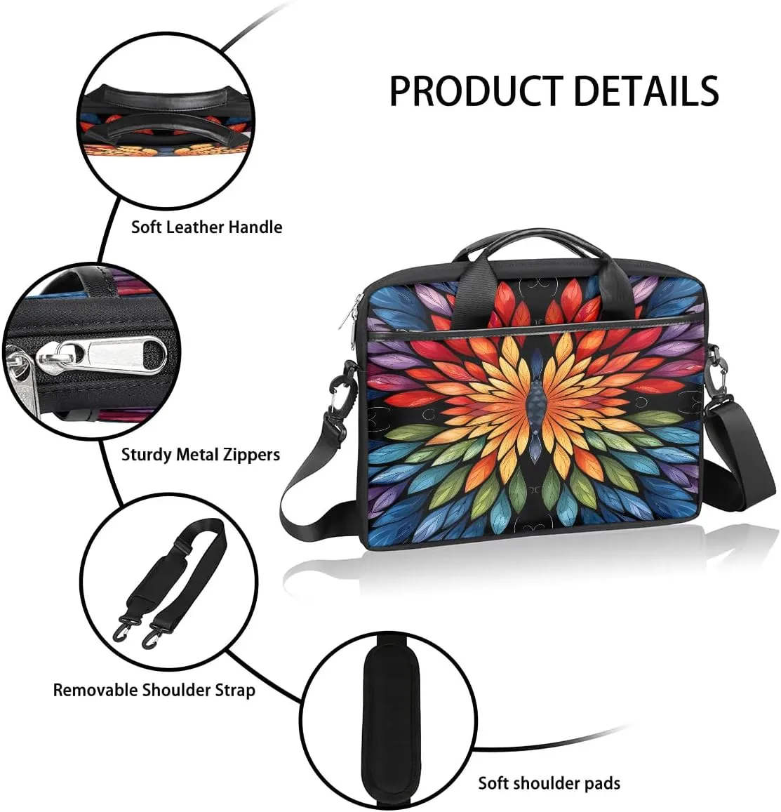 Laptop Shoulder Bag for 13-15 Inch Waterproof Laptop Sleeve Case Bag Slim Computer Carry Case Computer Cases for Laptops