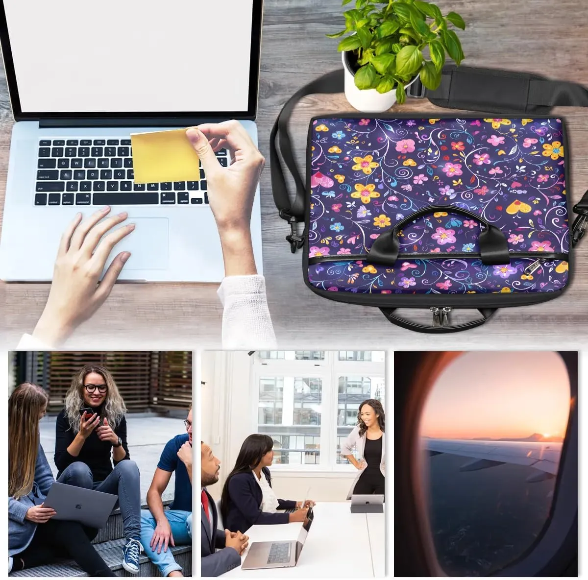 Laptop Shoulder Bag for 13-15 Inch Waterproof Laptop Sleeve Case Bag Slim Computer Carry Case Computer Cases for Laptops