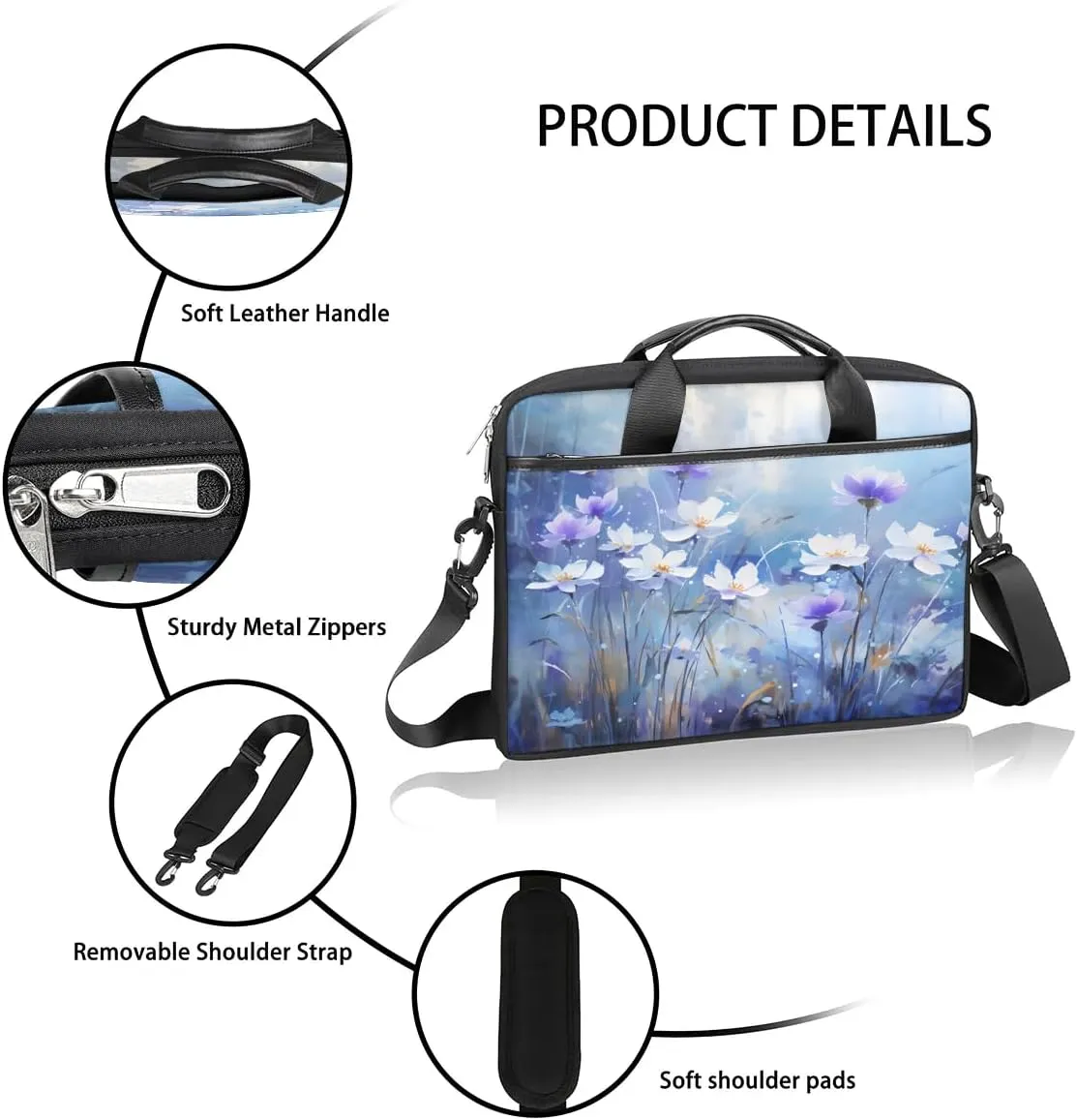 Laptop Shoulder Bag for 13-15 Inch Waterproof Laptop Sleeve Case Bag Slim Computer Carry Case Computer Cases for Laptops