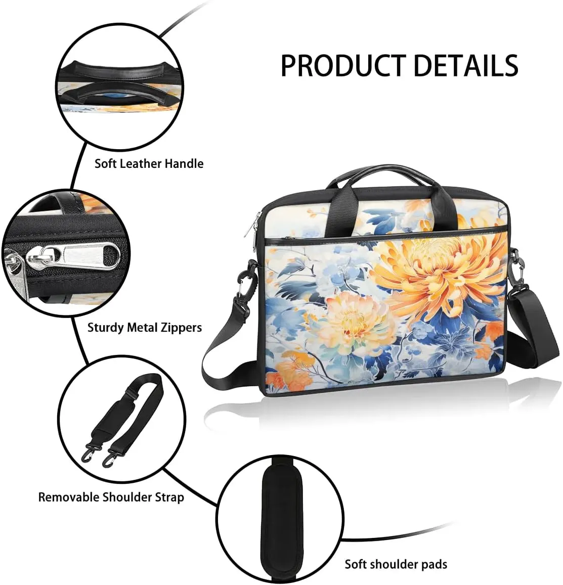 Laptop Shoulder Bag for 13-15 Inch Waterproof Laptop Sleeve Case Bag Slim Computer Carry Case Computer Cases for Laptops