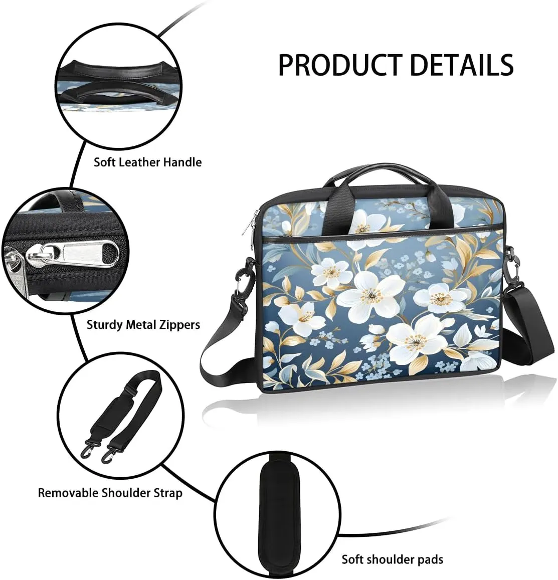 Laptop Shoulder Bag for 13-15 Inch Waterproof Laptop Sleeve Case Bag Slim Computer Carry Case Computer Cases for Laptops
