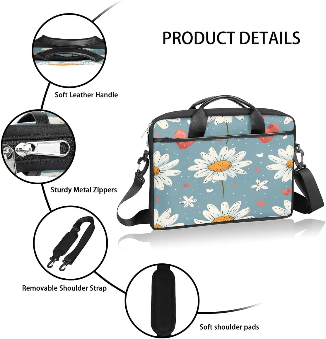 Laptop Shoulder Bag for 13-15 Inch Waterproof Laptop Sleeve Case Bag Slim Computer Carry Case Computer Cases for Laptops