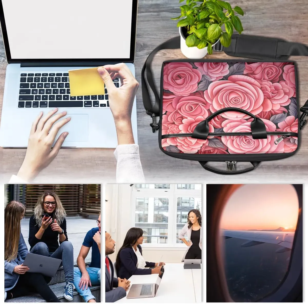 Laptop Shoulder Bag for 13-15 Inch Waterproof Laptop Sleeve Case Bag Slim Computer Carry Case Computer Cases for Laptops
