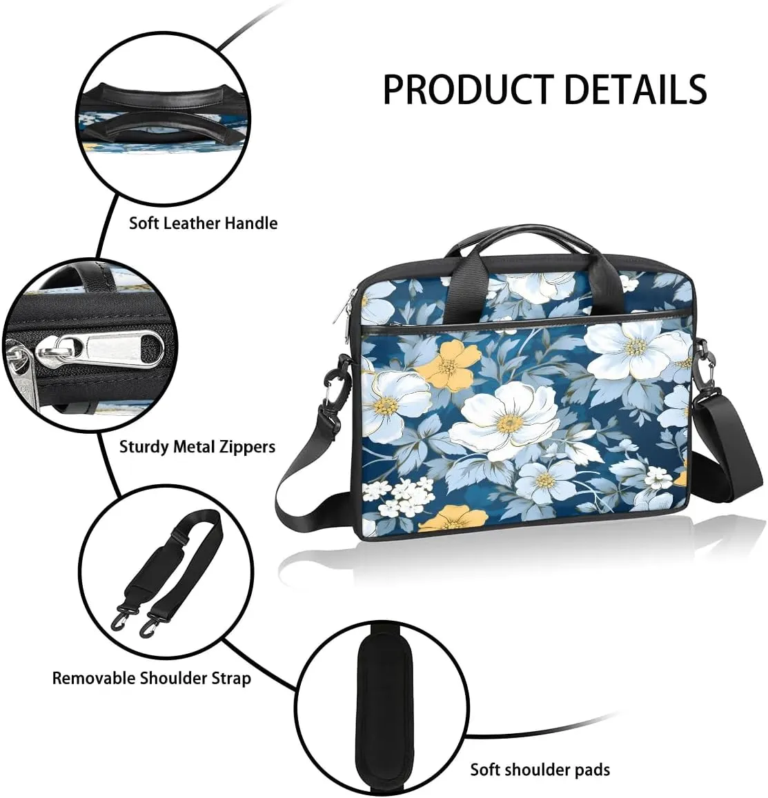 Laptop Shoulder Bag for 13-15 Inch Waterproof Laptop Sleeve Case Bag Slim Computer Carry Case Computer Cases for Laptops