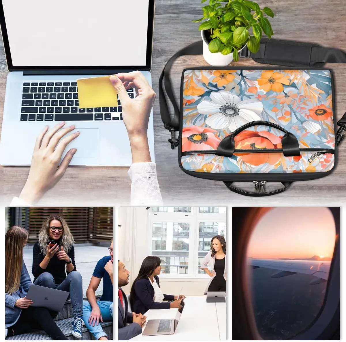Laptop Shoulder Bag for 13-15 Inch Waterproof Laptop Sleeve Case Bag Slim Computer Carry Case Computer Cases for Laptops