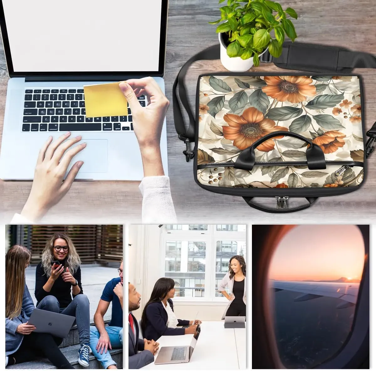 Laptop Shoulder Bag for 13-15 Inch Waterproof Laptop Sleeve Case Bag Slim Computer Carry Case Computer Cases for Laptops