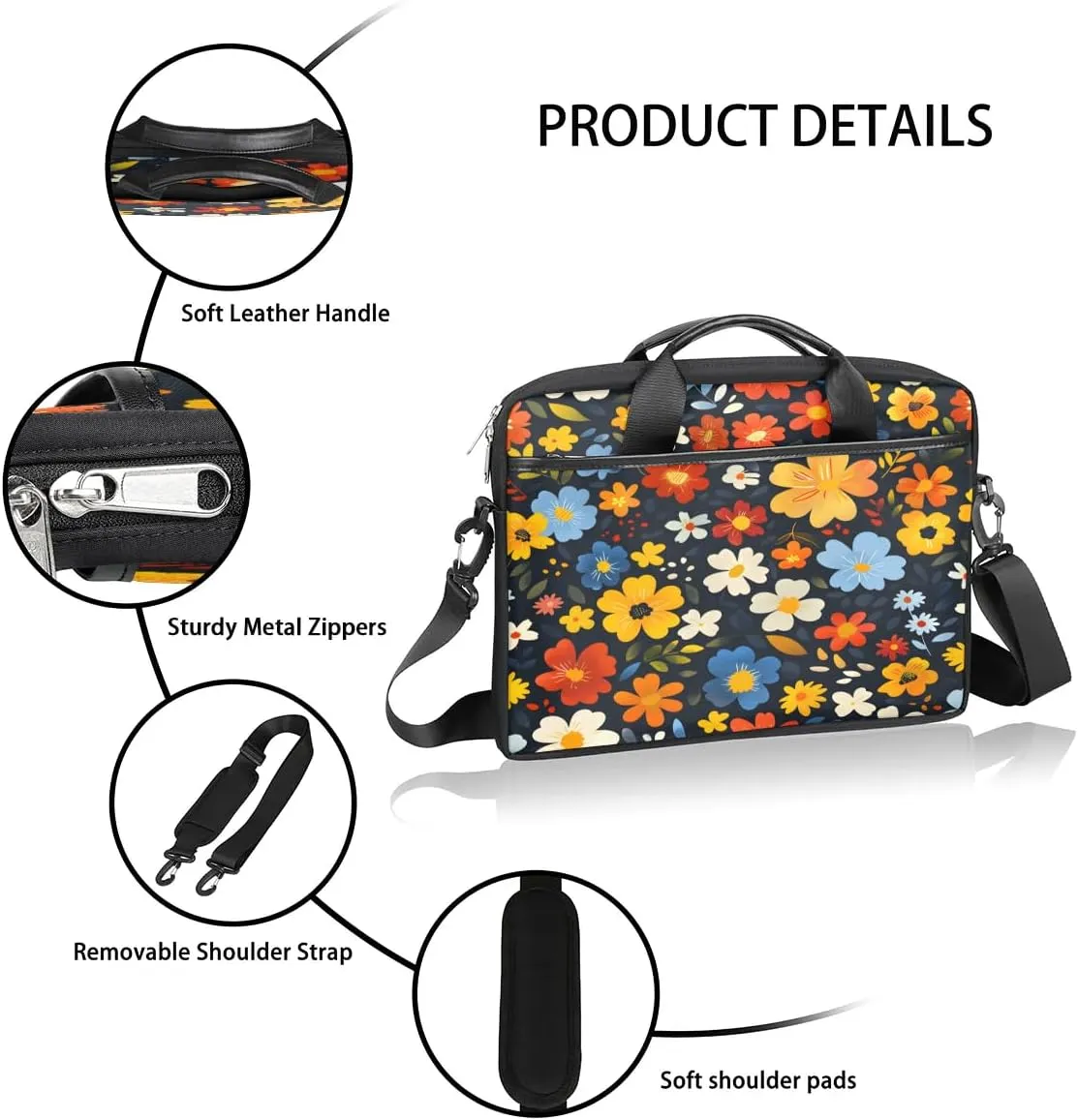 Laptop Shoulder Bag for 13-15 Inch Waterproof Laptop Sleeve Case Bag Slim Computer Carry Case Computer Cases for Laptops
