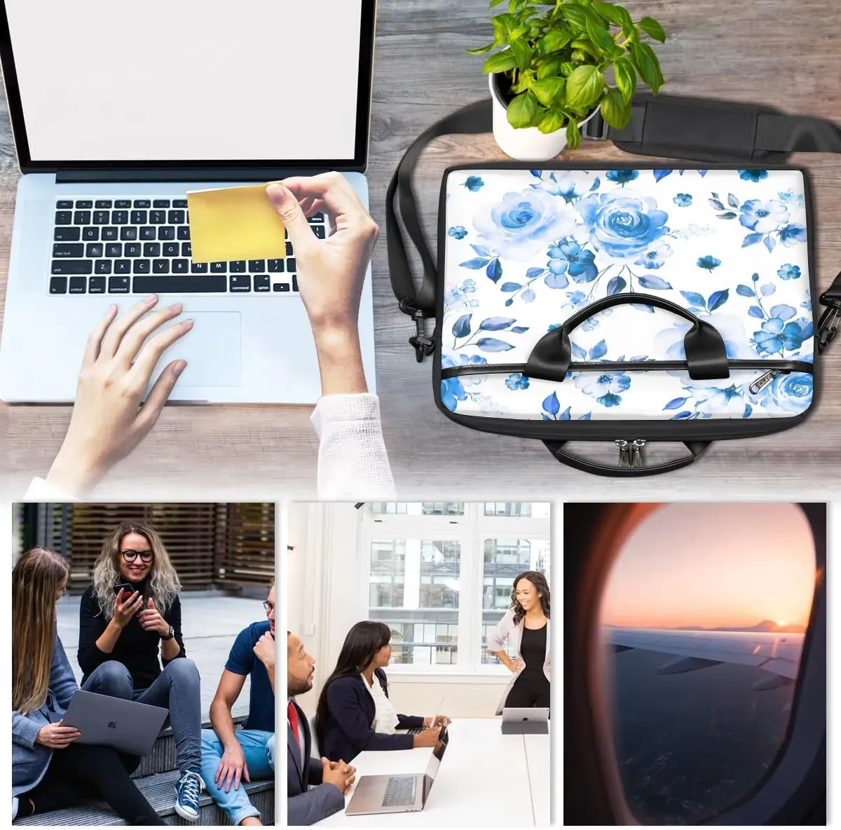 Laptop Shoulder Bag for 13-15 Inch Waterproof Laptop Sleeve Case Bag Slim Computer Carry Case Computer Cases for Laptops