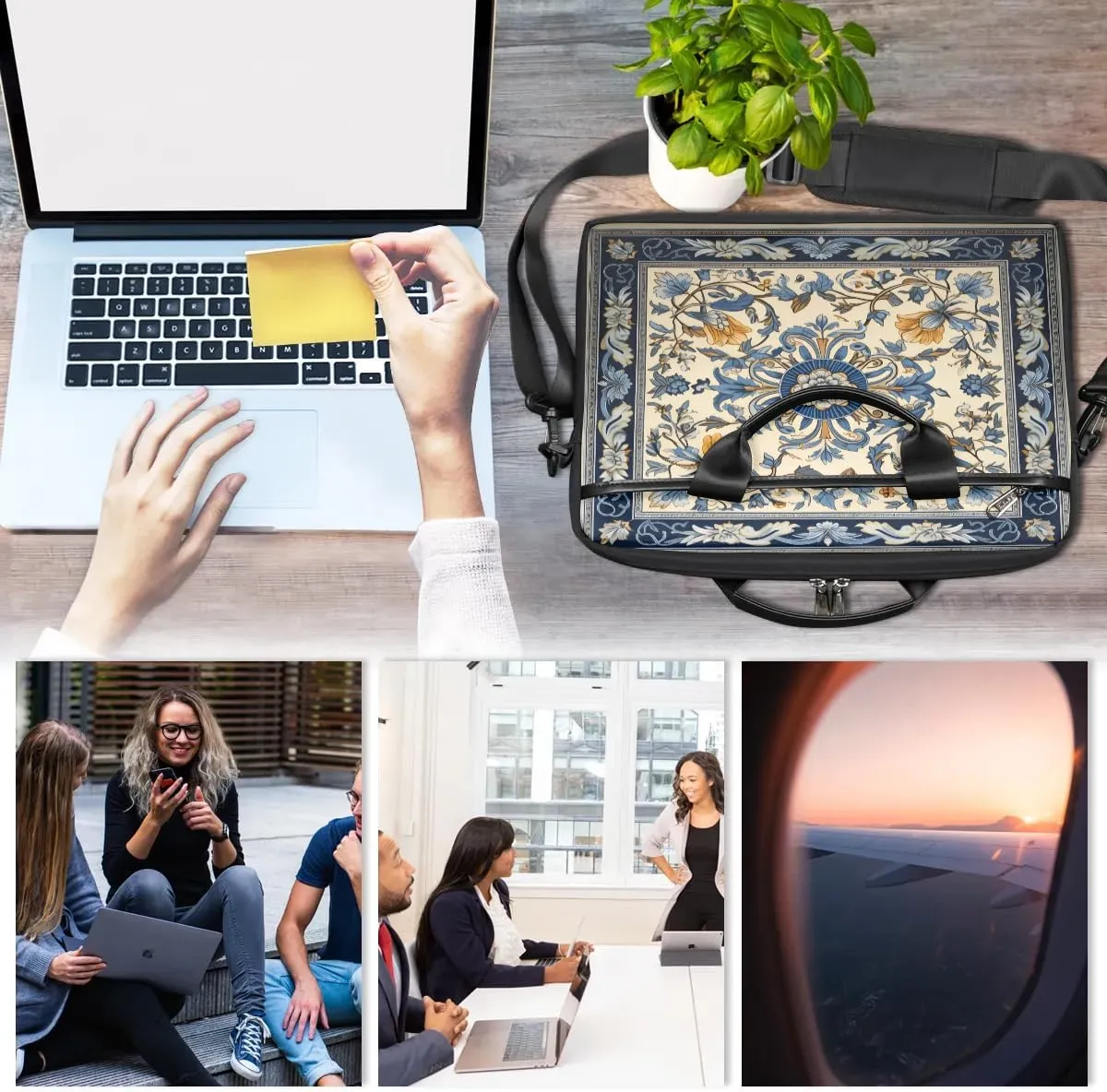 Laptop Shoulder Bag for 13-15 Inch Waterproof Laptop Sleeve Case Bag Slim Computer Carry Case Computer Cases for Laptops