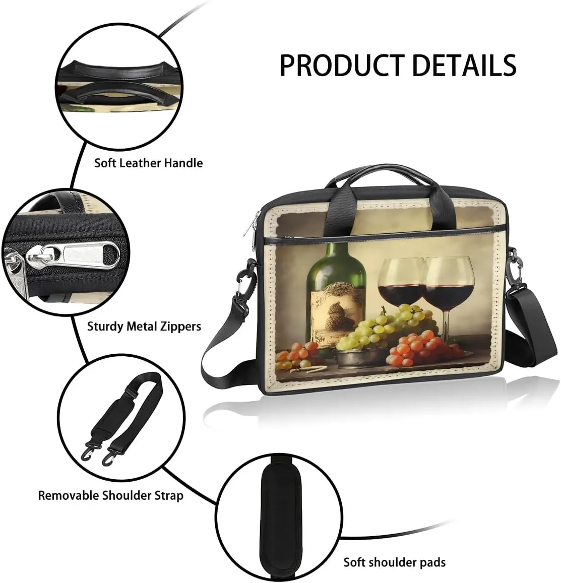 Laptop Shoulder Bag for 13-15 Inch Waterproof Laptop Sleeve Case Bag Slim Computer Carry Case Computer Cases for Laptops