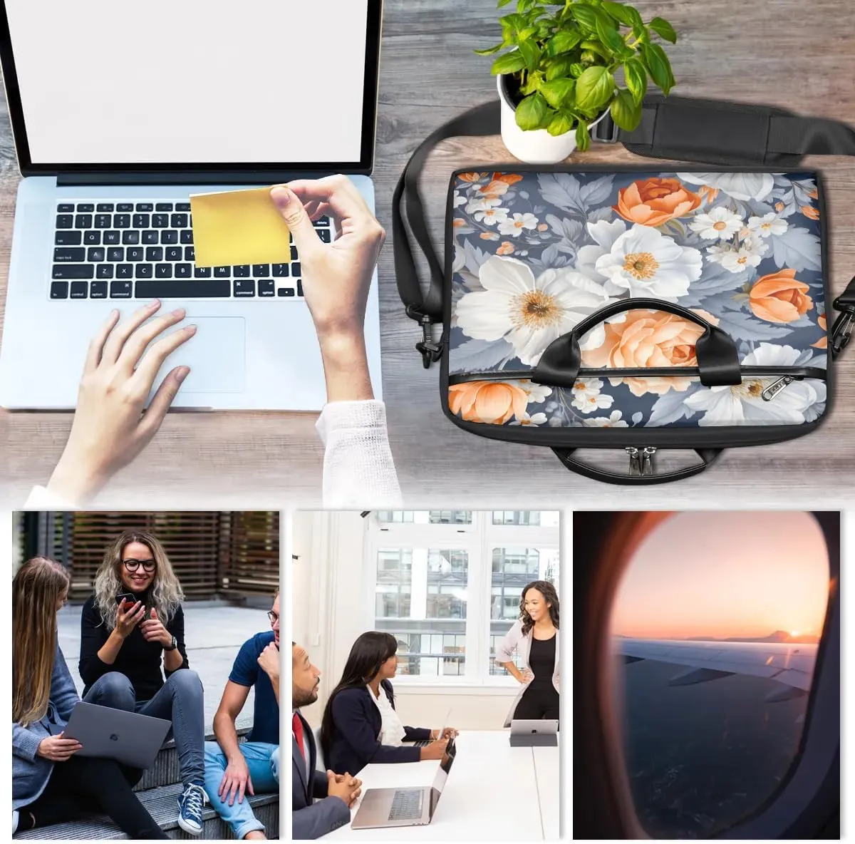 Laptop Shoulder Bag for 13-15 Inch Waterproof Laptop Sleeve Case Bag Slim Computer Carry Case Computer Cases for Laptops