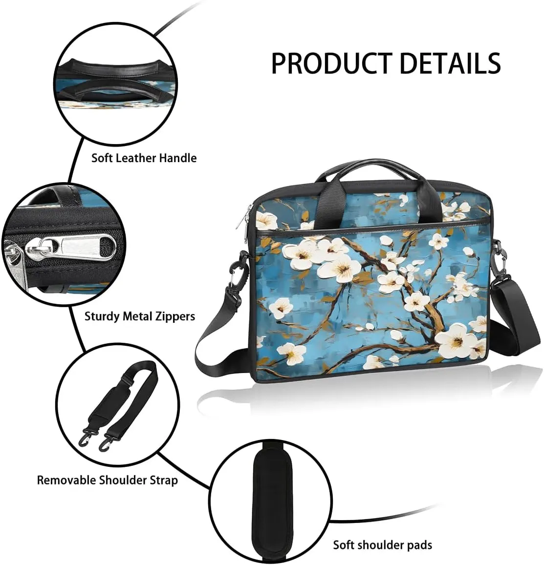 Laptop Shoulder Bag for 13-15 Inch Waterproof Laptop Sleeve Case Bag Slim Computer Carry Case Computer Cases for Laptops