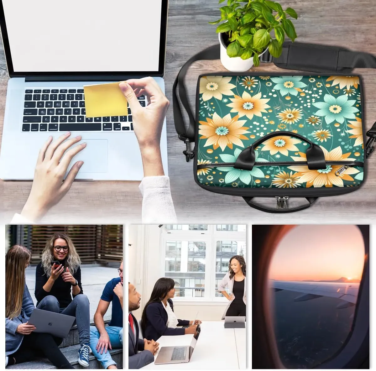 Laptop Shoulder Bag for 13-15 Inch Waterproof Laptop Sleeve Case Bag Slim Computer Carry Case Computer Cases for Laptops