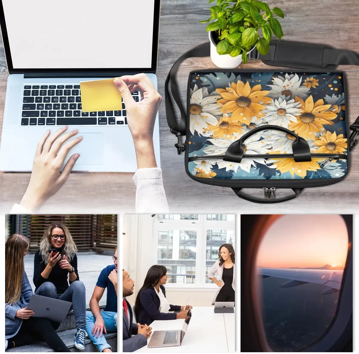 Laptop Shoulder Bag for 13-15 Inch Waterproof Laptop Sleeve Case Bag Slim Computer Carry Case Computer Cases for Laptops