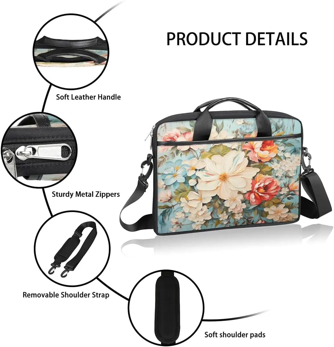 Laptop Shoulder Bag for 13-15 Inch Waterproof Laptop Sleeve Case Bag Slim Computer Carry Case Computer Cases for Laptops