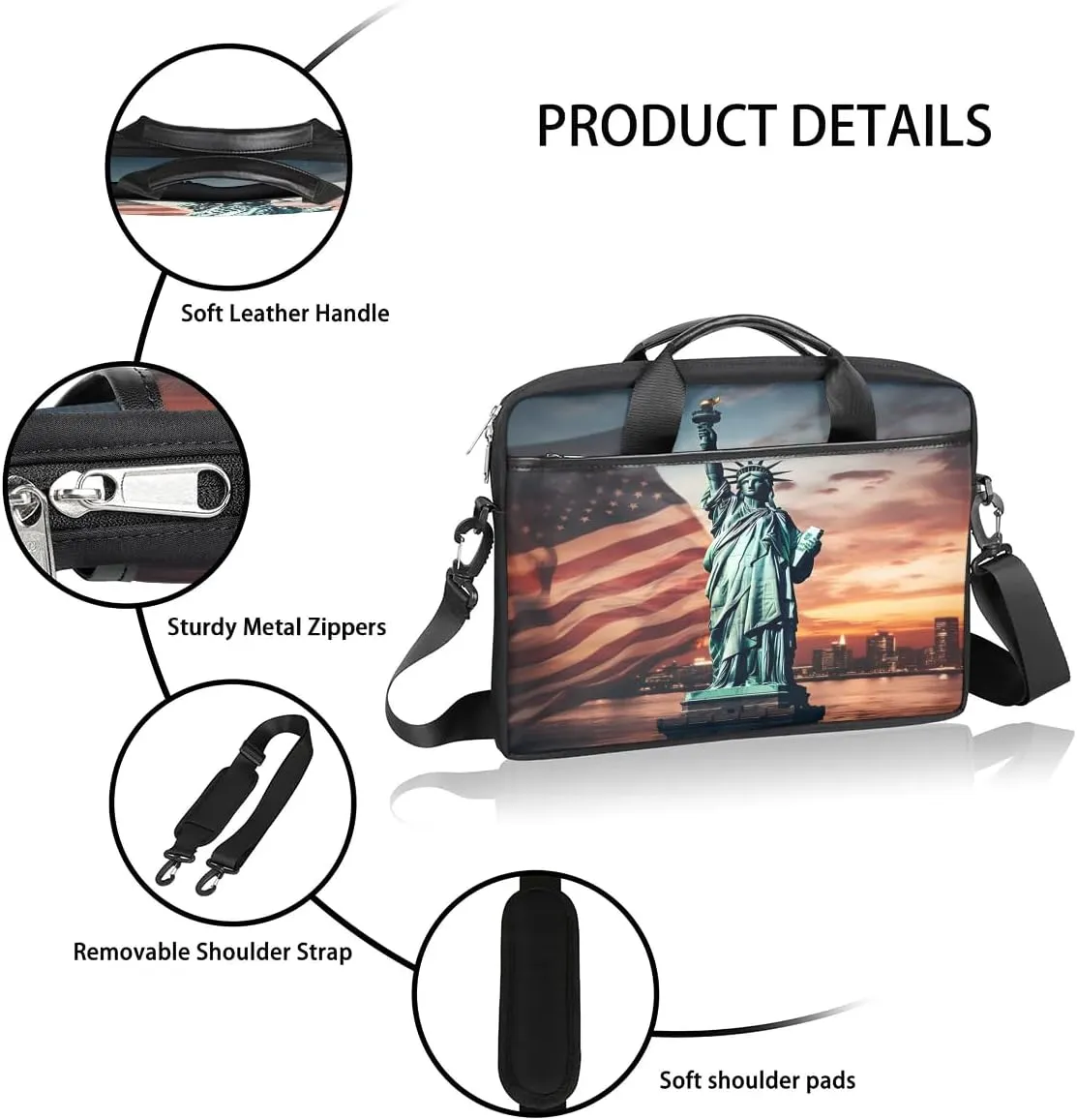 Laptop Shoulder Bag for 13-15 Inch Waterproof Laptop Sleeve Case Bag Slim Computer Carry Case Computer Cases for Laptops