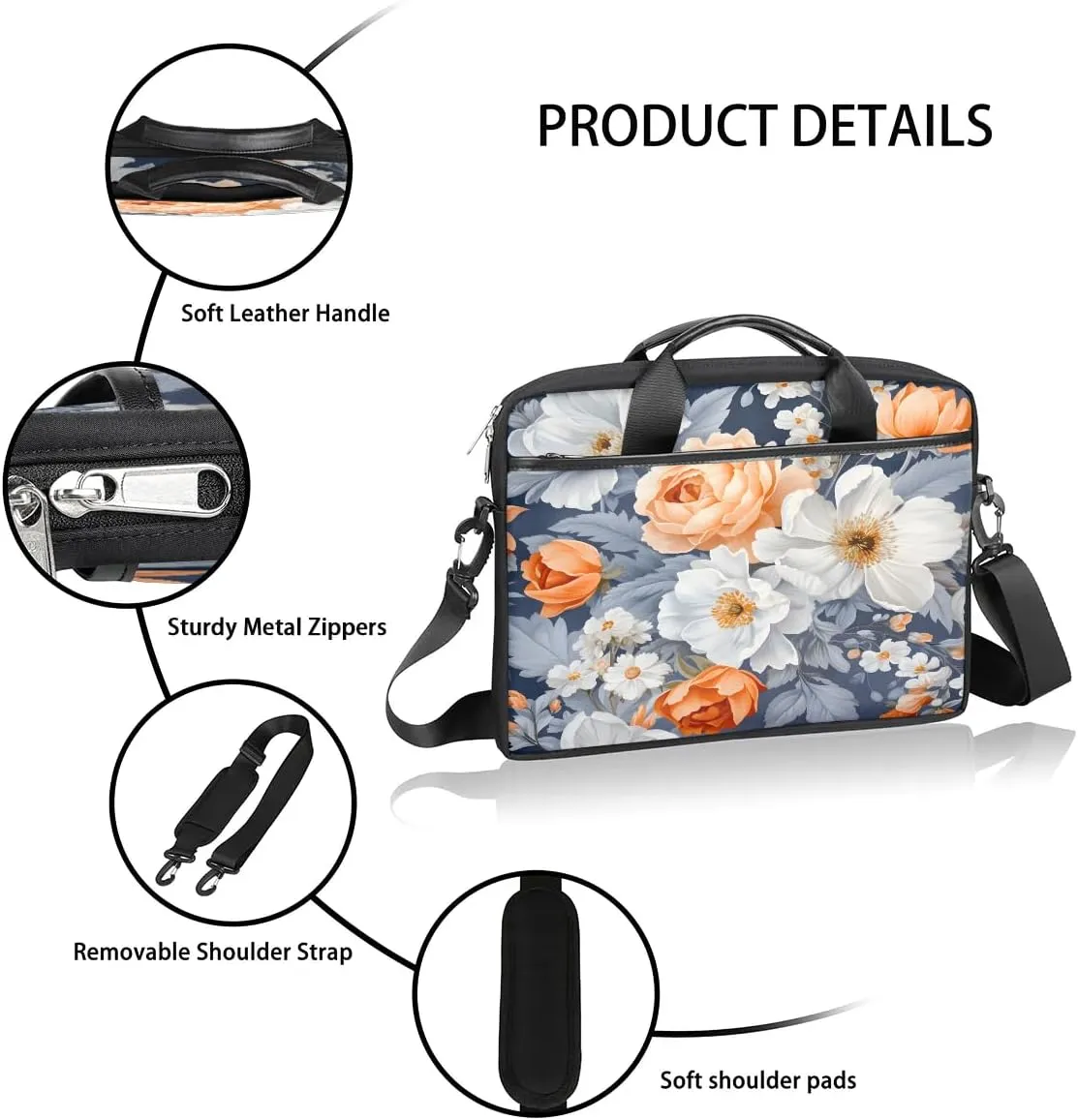 Laptop Shoulder Bag for 13-15 Inch Waterproof Laptop Sleeve Case Bag Slim Computer Carry Case Computer Cases for Laptops