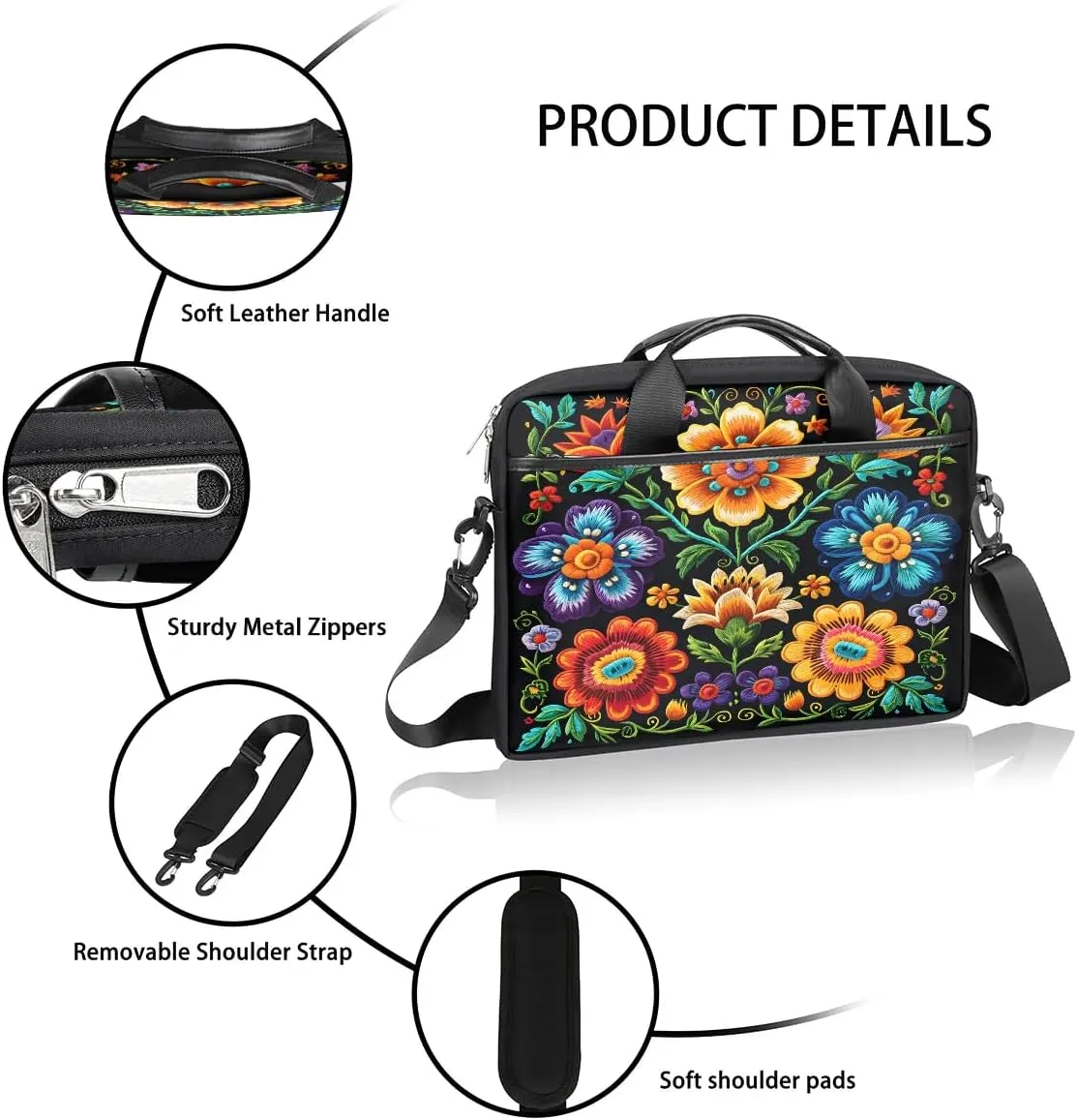 Laptop Shoulder Bag for 13-15 Inch Waterproof Laptop Sleeve Case Bag Slim Computer Carry Case Computer Cases for Laptops