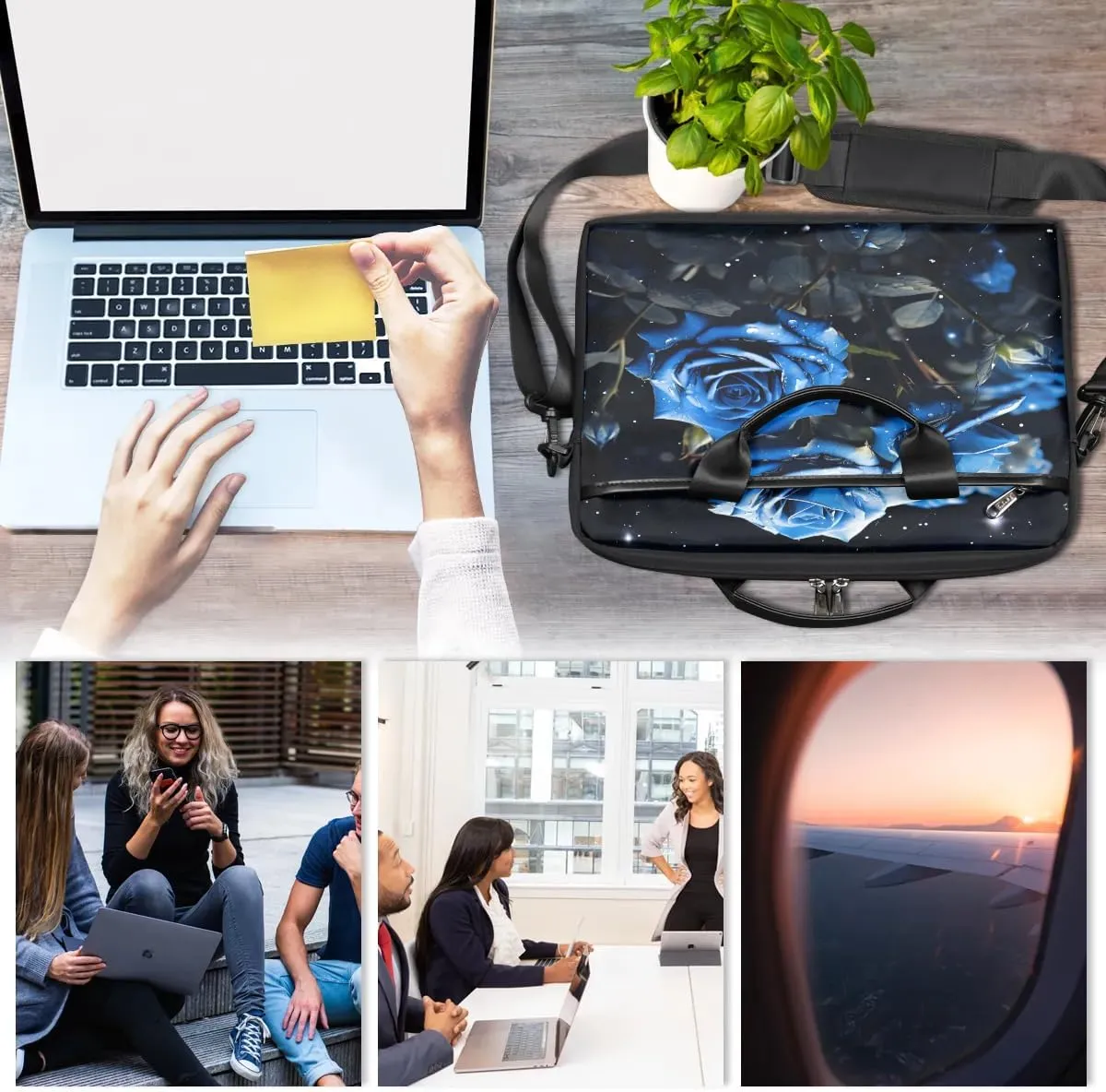 Laptop Shoulder Bag for 13-15 Inch Waterproof Laptop Sleeve Case Bag Slim Computer Carry Case Computer Cases for Laptops