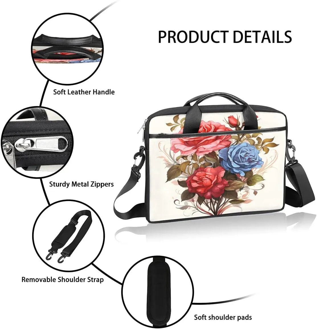 Laptop Shoulder Bag for 13-15 Inch Waterproof Laptop Sleeve Case Bag Slim Computer Carry Case Computer Cases for Laptops