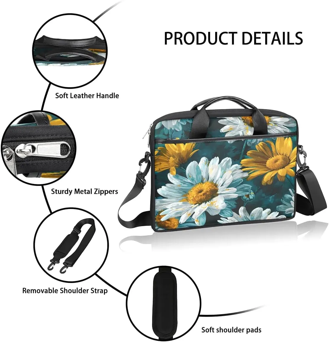 Laptop Shoulder Bag for 13-15 Inch Waterproof Laptop Sleeve Case Bag Slim Computer Carry Case Computer Cases for Laptops