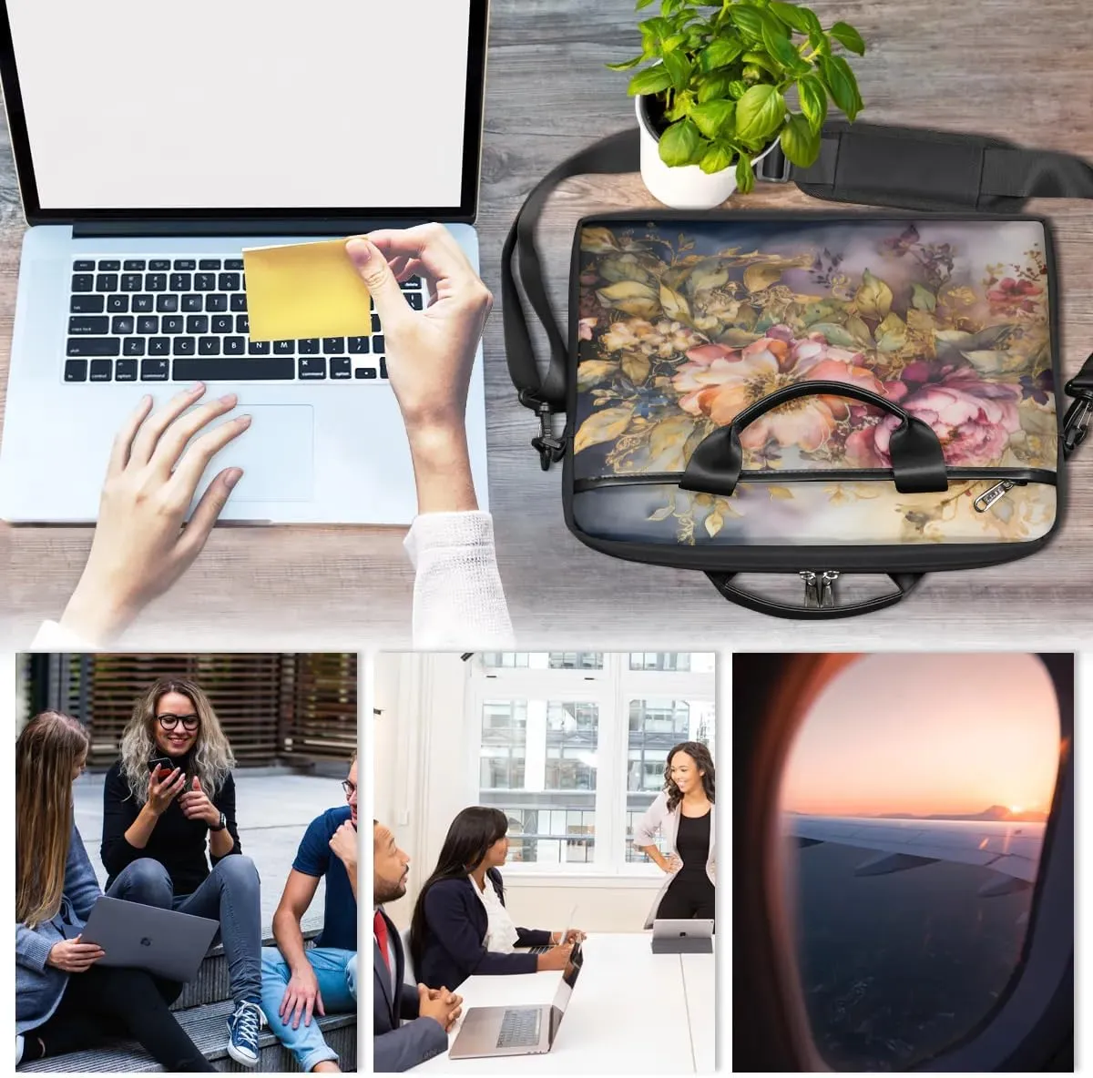 Laptop Shoulder Bag for 13-15 Inch Waterproof Laptop Sleeve Case Bag Slim Computer Carry Case Computer Cases for Laptops