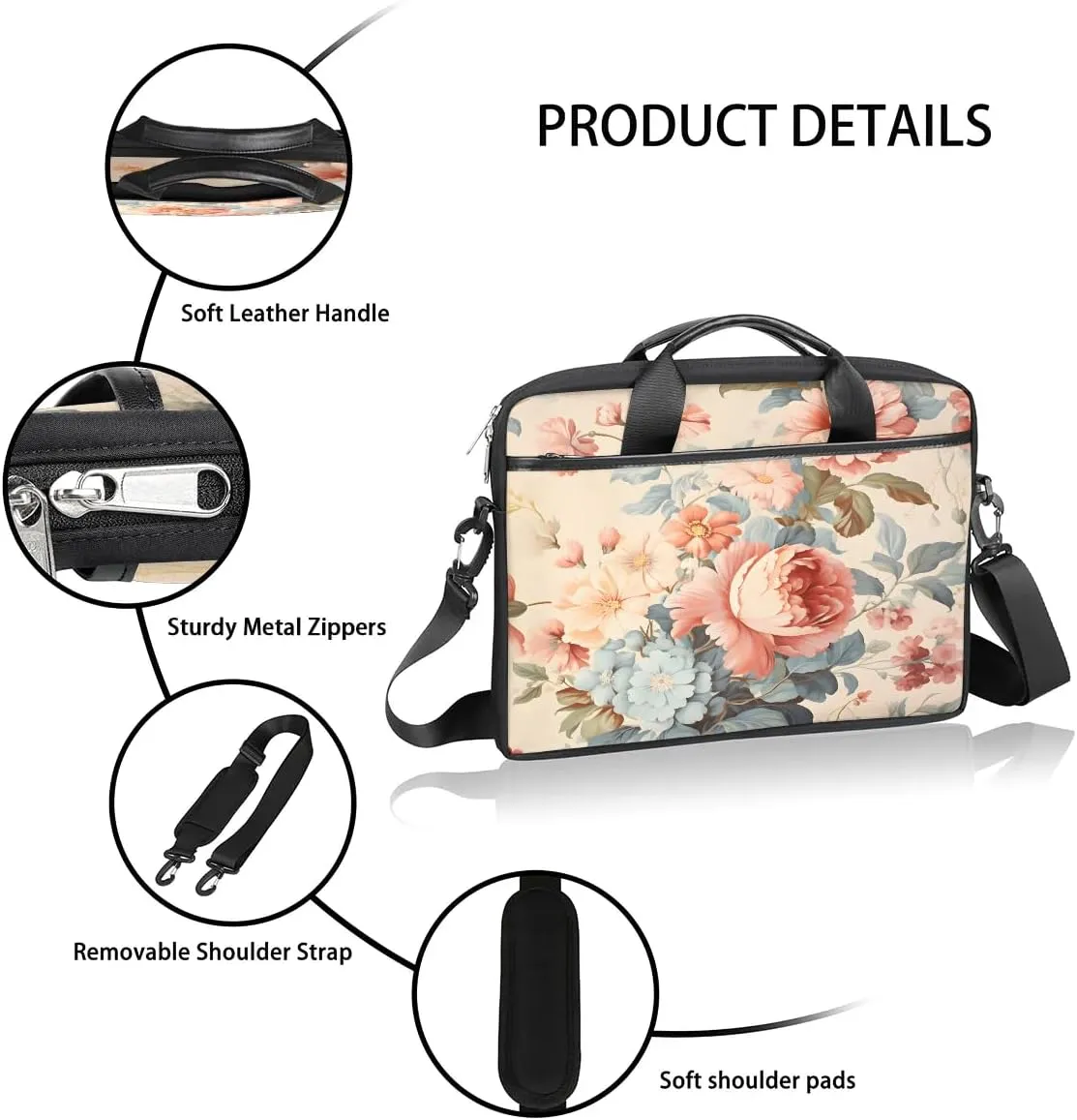 Laptop Shoulder Bag for 13-15 Inch Waterproof Laptop Sleeve Case Bag Slim Computer Carry Case Computer Cases for Laptops