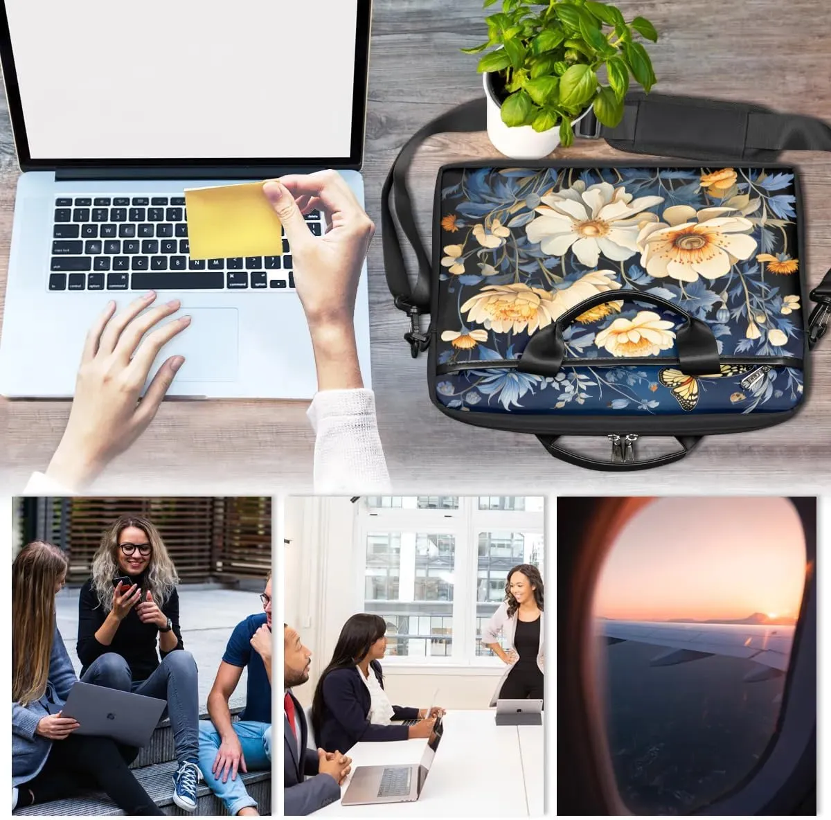 Laptop Shoulder Bag for 13-15 Inch Waterproof Laptop Sleeve Case Bag Slim Computer Carry Case Computer Cases for Laptops